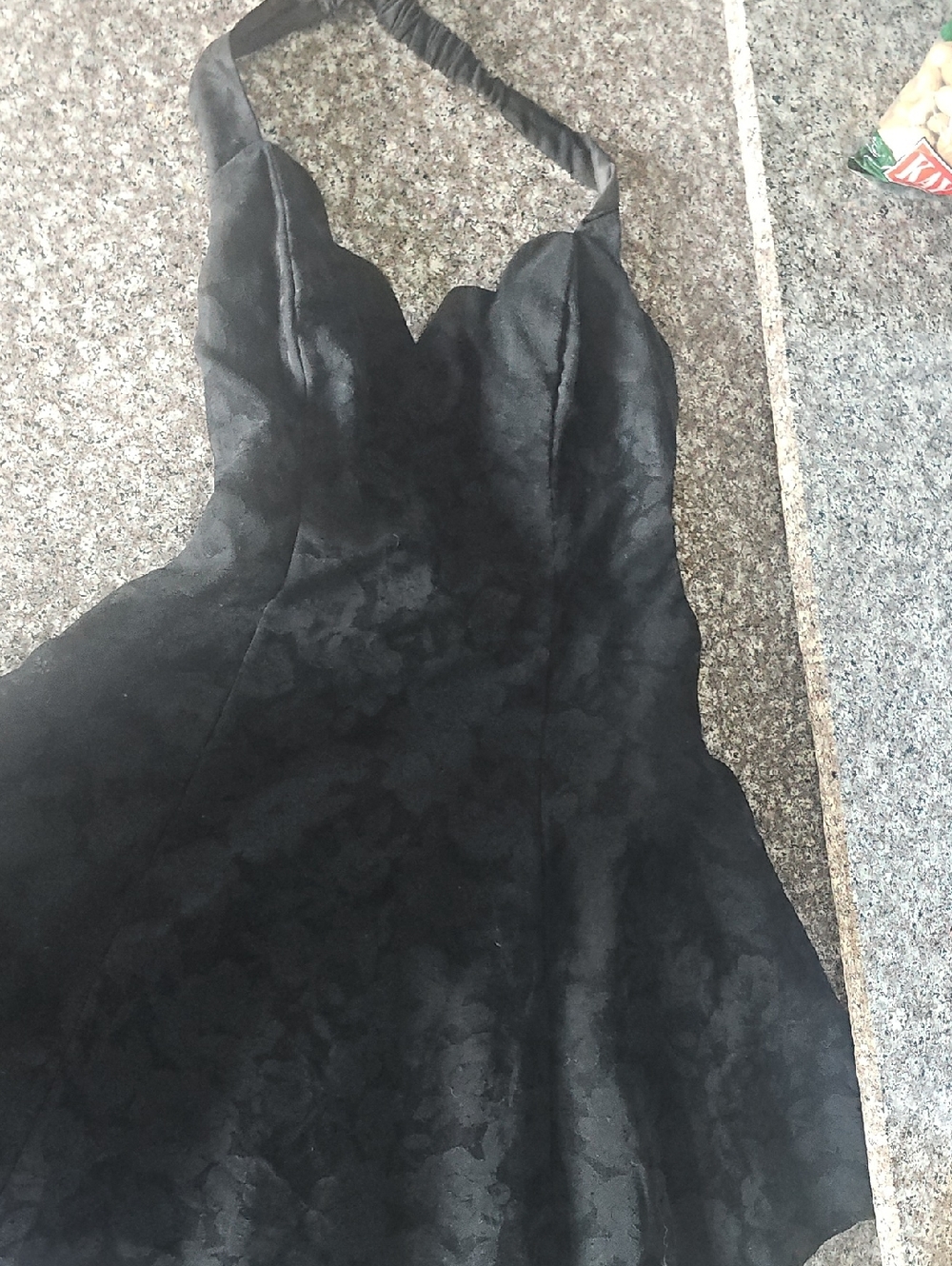 Steppin' Out Black Strapless Scallop-Neck Dress